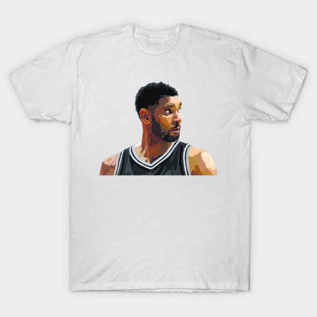 Tim Duncan of the San Antonio Spurs T-Shirt by ActualFactual